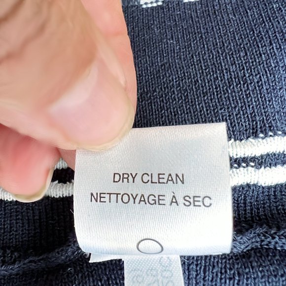 NEW Tommy Hilfiger Striped Cotton-Blend Fit-and-Flare Knitted Dress in Navy, S - Picture 14 of 14